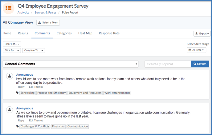 Automated Comment Themes