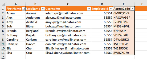 Survey Access Codes