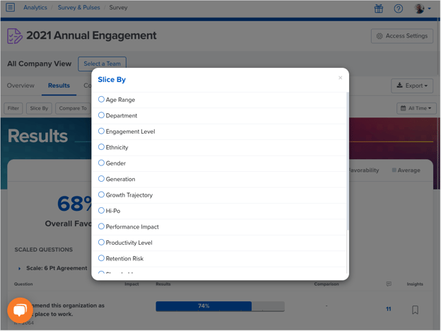 Filter, Slice, Compare Modal