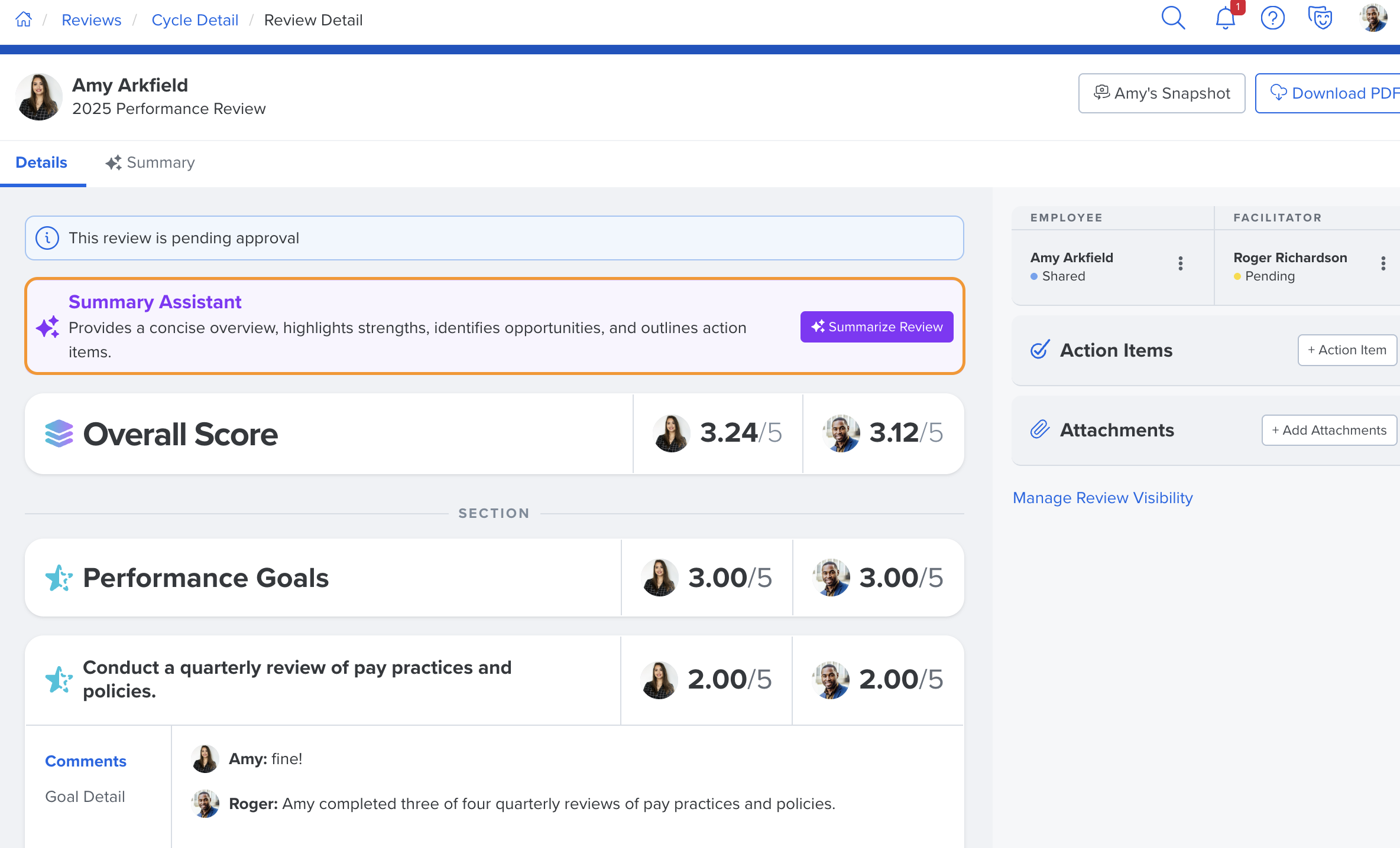 Performance Review Summary Assistant