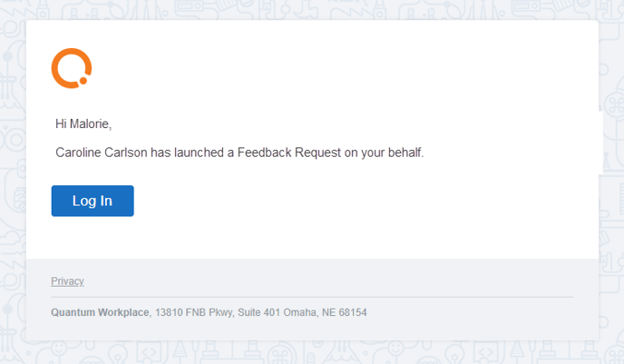 email launched a feedback request on your behalf