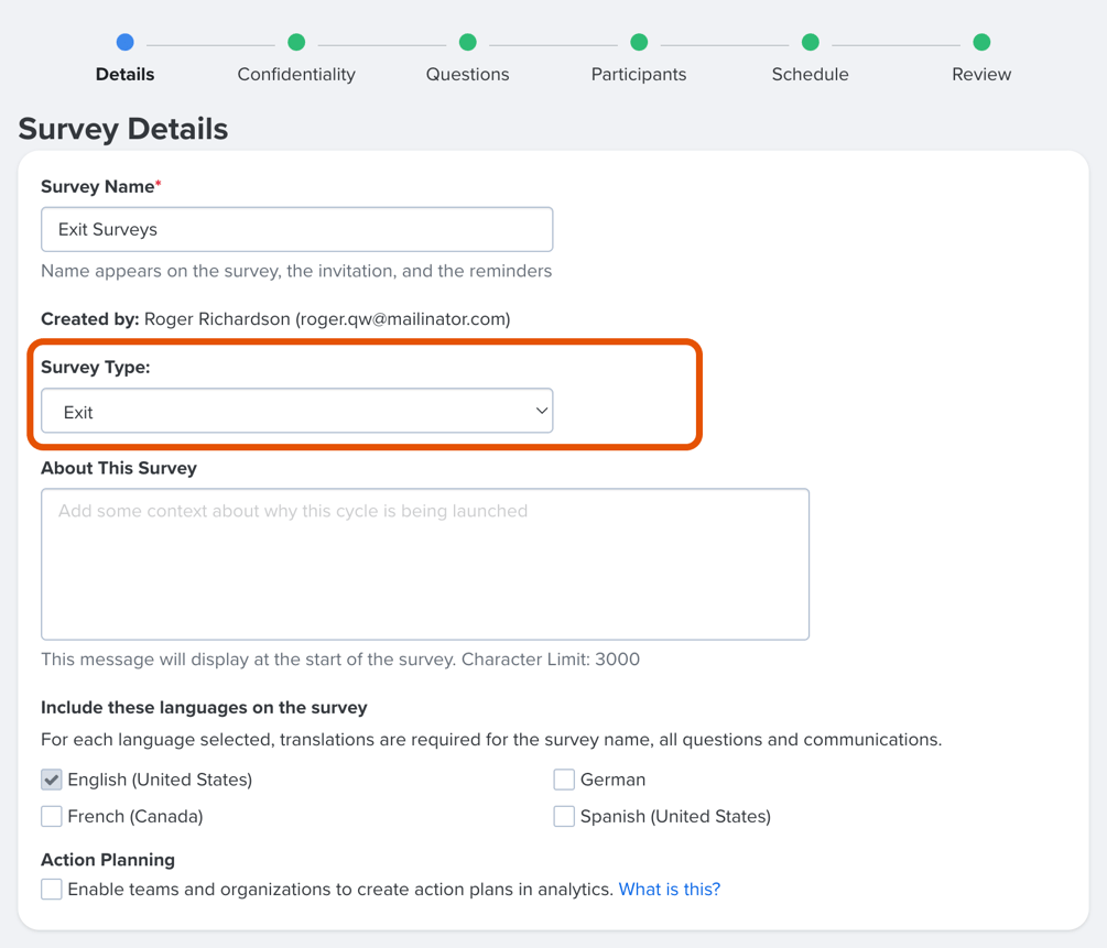 Quantum Survey Example Survey Types