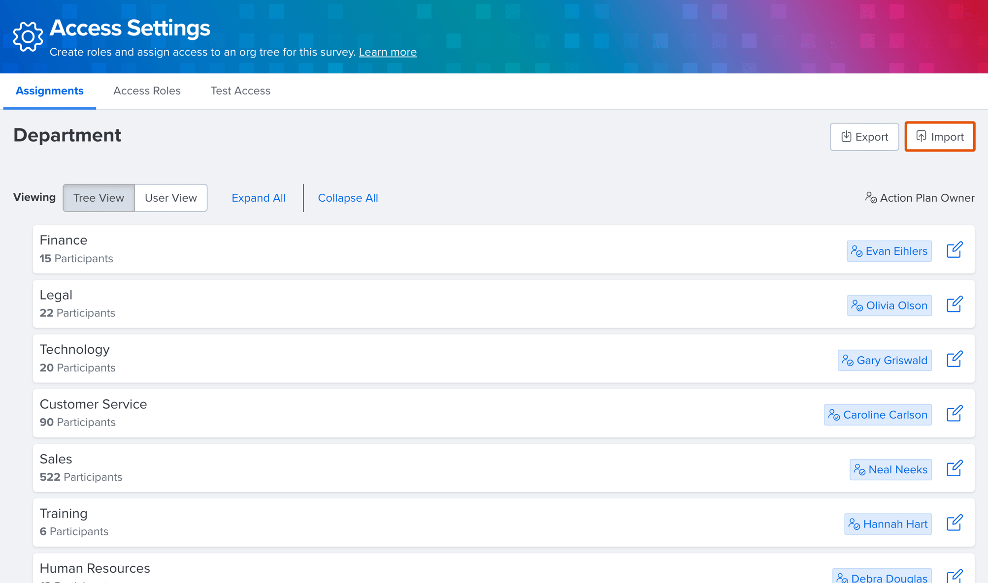 Manage Org Tree Assignments in Bulk