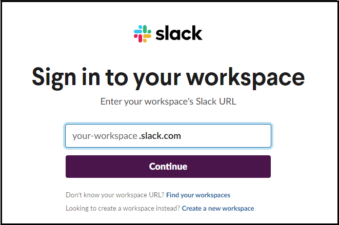 sign into slack workspace